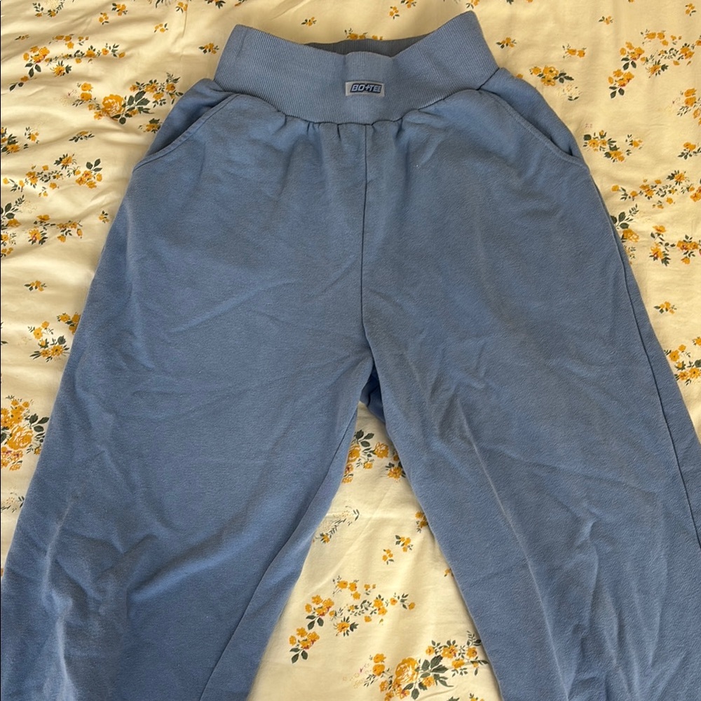 Blue Relaxed Fit Track Pants with Elastic Waistband